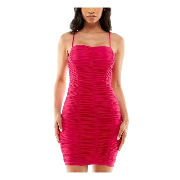 JUMP Dresses & Skirts - JUMP Womens Pink Adjustable Lined Pullover Spaghetti Strap Short Dress S